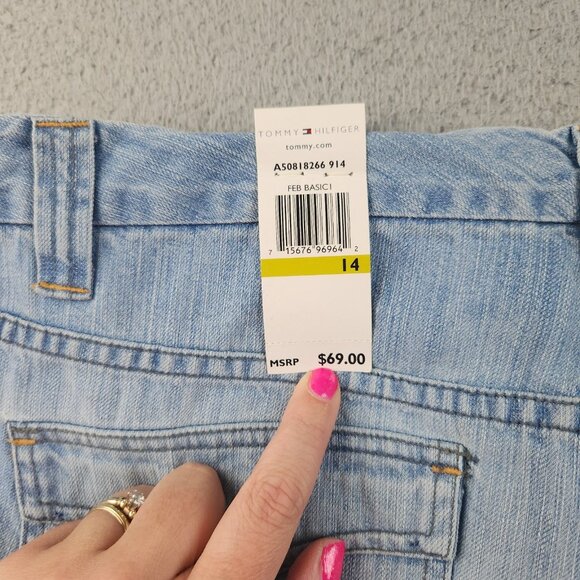 Tommy Jeans Womens 14 Y2K Curvy Trouser Flare Flap Pockets Cotton Denim (36x30) - Picture 11 of 13